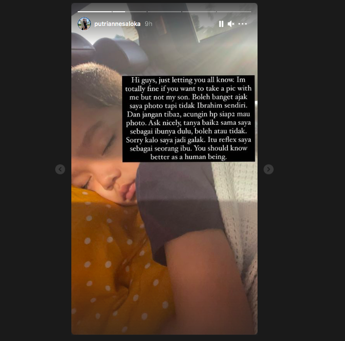Instagram Story Putri Anne.