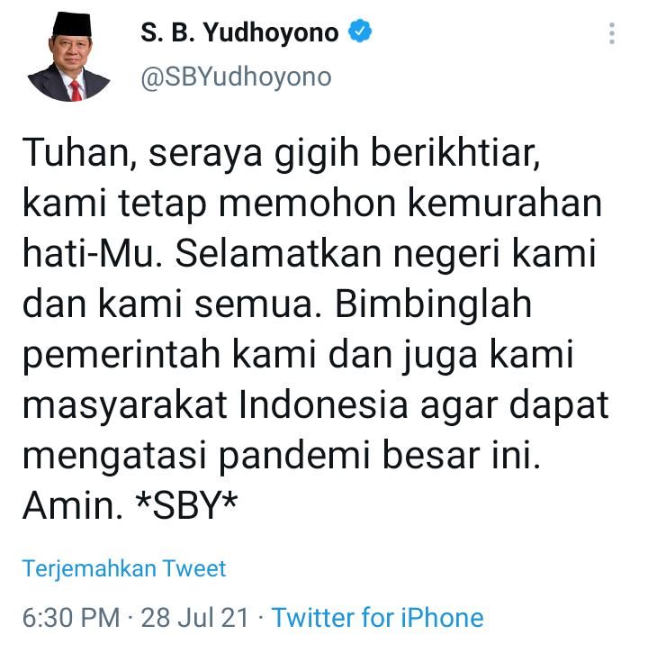 Doa Susilo Bambang Yudhoyono (SBY).