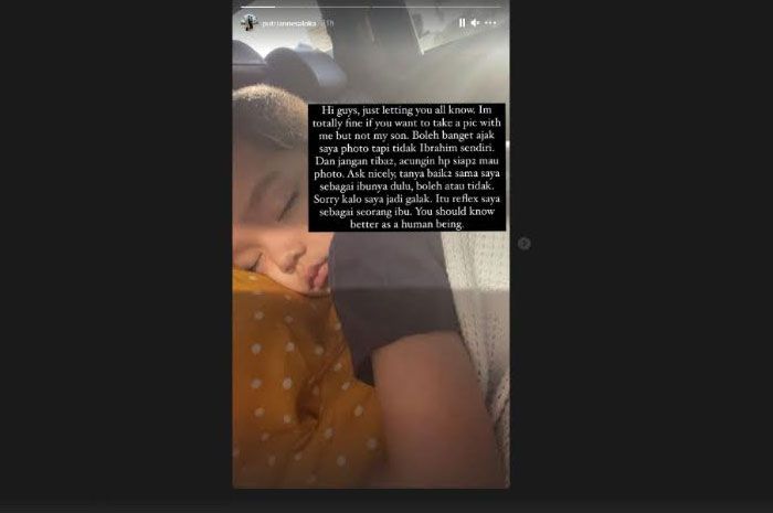 Putri Anne kesal jika ada anaknya, Ibrahim, diam-diam difoto oleh netizen, ungkap tiba-tiba jadi galak karena naluri ibu.