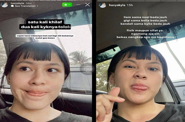 Unggahan Instagram Story Hasyakyla yang diduga berkaitan dengan isu video skandal yang menyeret nama Zara Adhisty dan Niko Al Hakim.