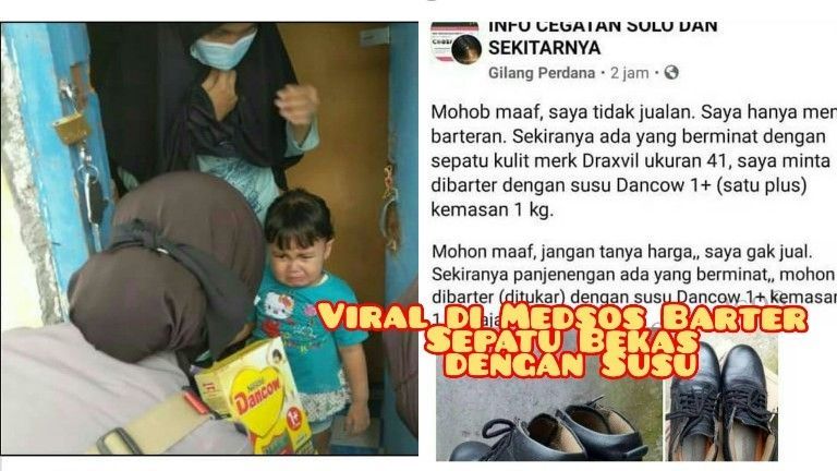 Viral, Pria Ini Posting Sepatu Bekas Demi Ditukar Susu Anak, Anggota Polresta Solo Turun Tangan
