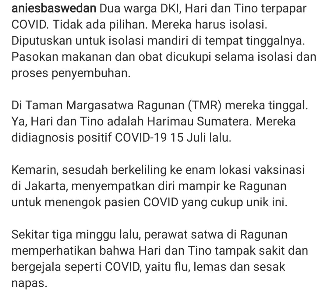 Keterangan unggahan Gubernur DKI Jakarta, Anies Baswedan
