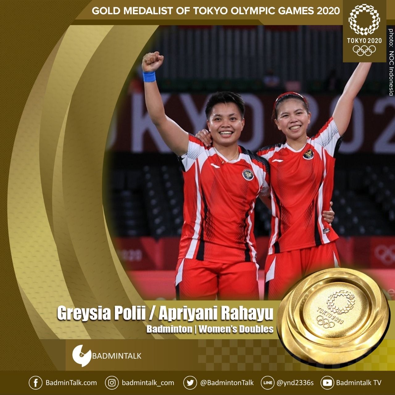 SELAMAT! Greysia Polii dan Apriyani Rahayu Beri Emas Pertama untuk Indonesia