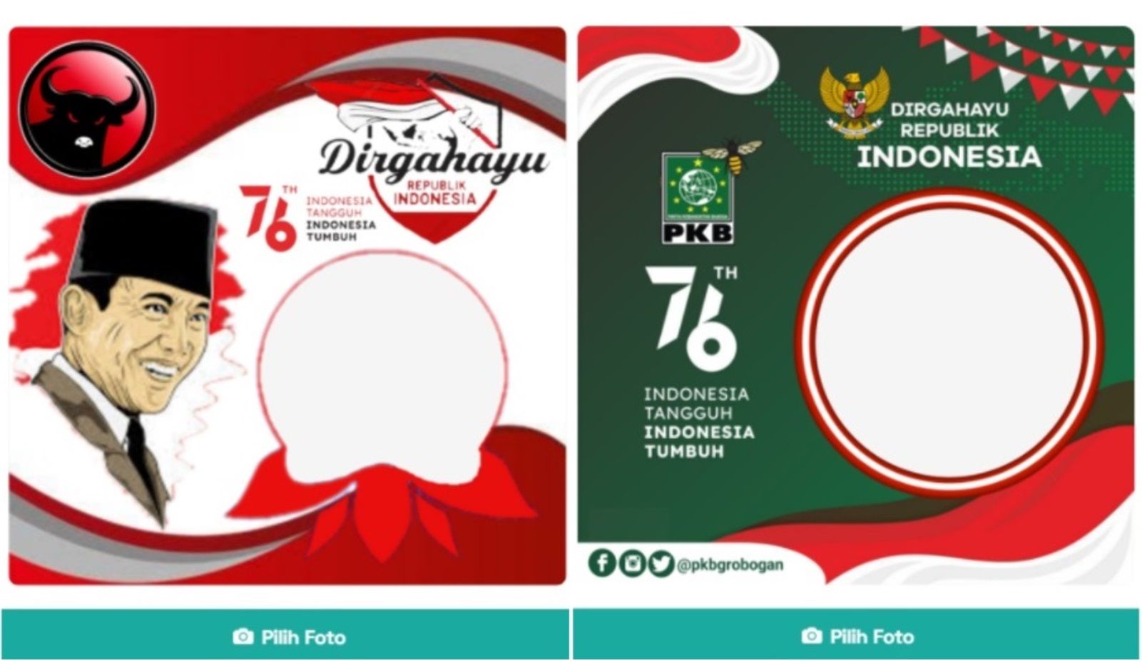 Link Twibbon HUT Kemerdekaan Indonesia ke76, Bergambar Partai PDIP dan