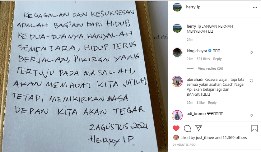 Unggahan Herry IP di Instagram pribadinya