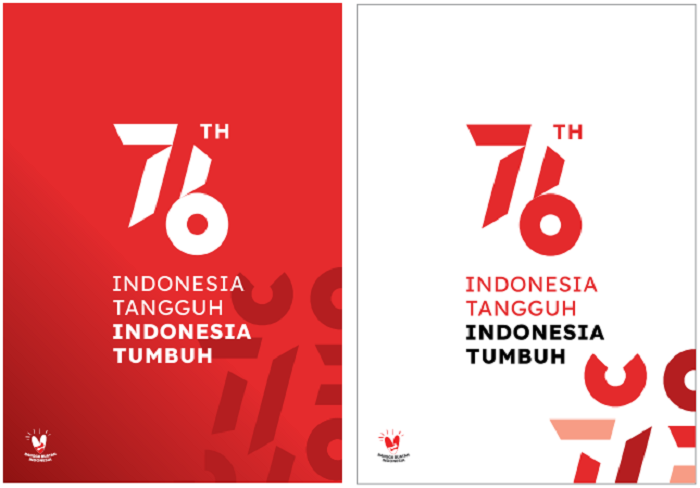 Desain Poster HUT RI ke-76 Indonesia Tangguh