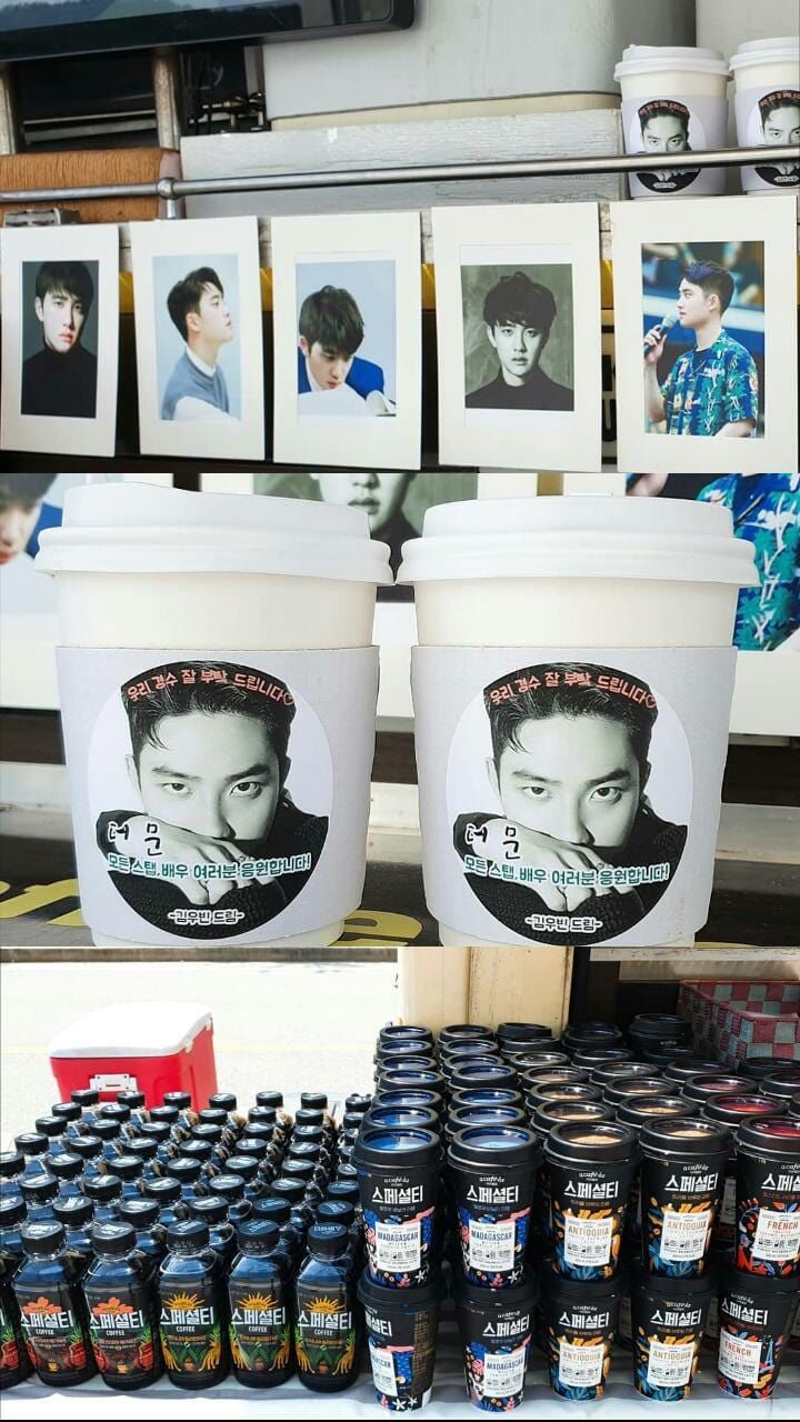 Truk kopi dari Kim Woo Bin untuk D.O EXO./Kolase dari