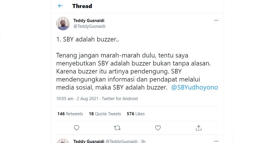 SBY Disebut Sebagai Buzzer Gara-gara Sering Mengungkap Informasi dan Pendapat Lewat Medsos