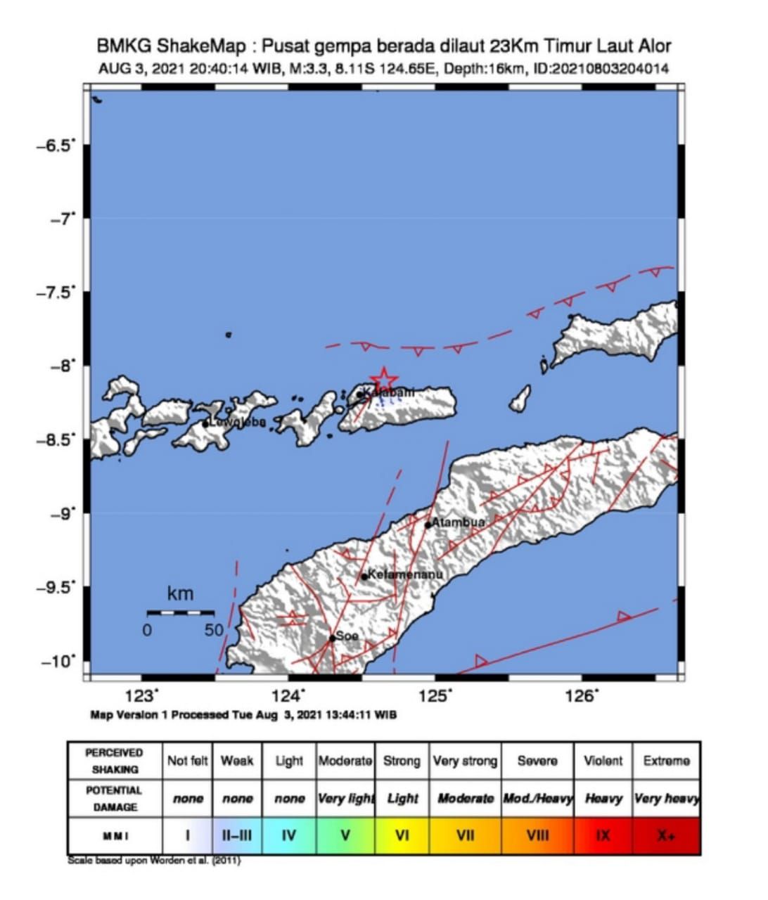 Ilustrasi GempaGempa 3,3 Magnitudo, di 23km Timur Laut Pulau Alor, BMKG: Waspada Gempa Susulan/Selasa 8 Agustus 2021