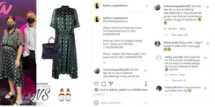 Netizen mengomentari harga outfit Nagita Slavina yang fantastis.