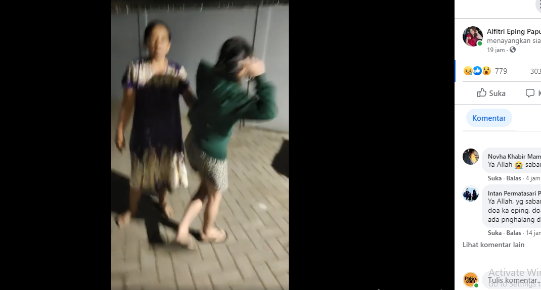 Tangkap layar video perselingkuhan yang diunggah akun facebook Alfitri Eping Paputungan