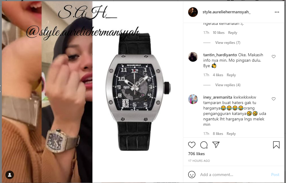 Selalu tampil cantik dan glamor, Aurel Hermansyah membuat netizen terkaget-kaget dengan jam tangan yang digunakannya.