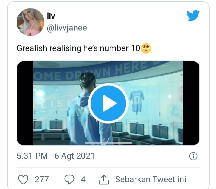 Reaksi Jack Grealish saat pakai nomor 10 di Manchester City
