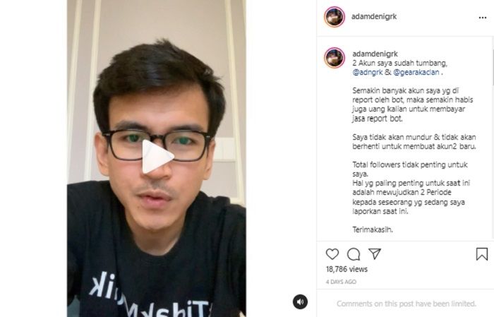 Adam Deni menyebut jika perjuangannya melaporkan Jerinx SID belum berakhir usai akun Instagramnya kembali.*