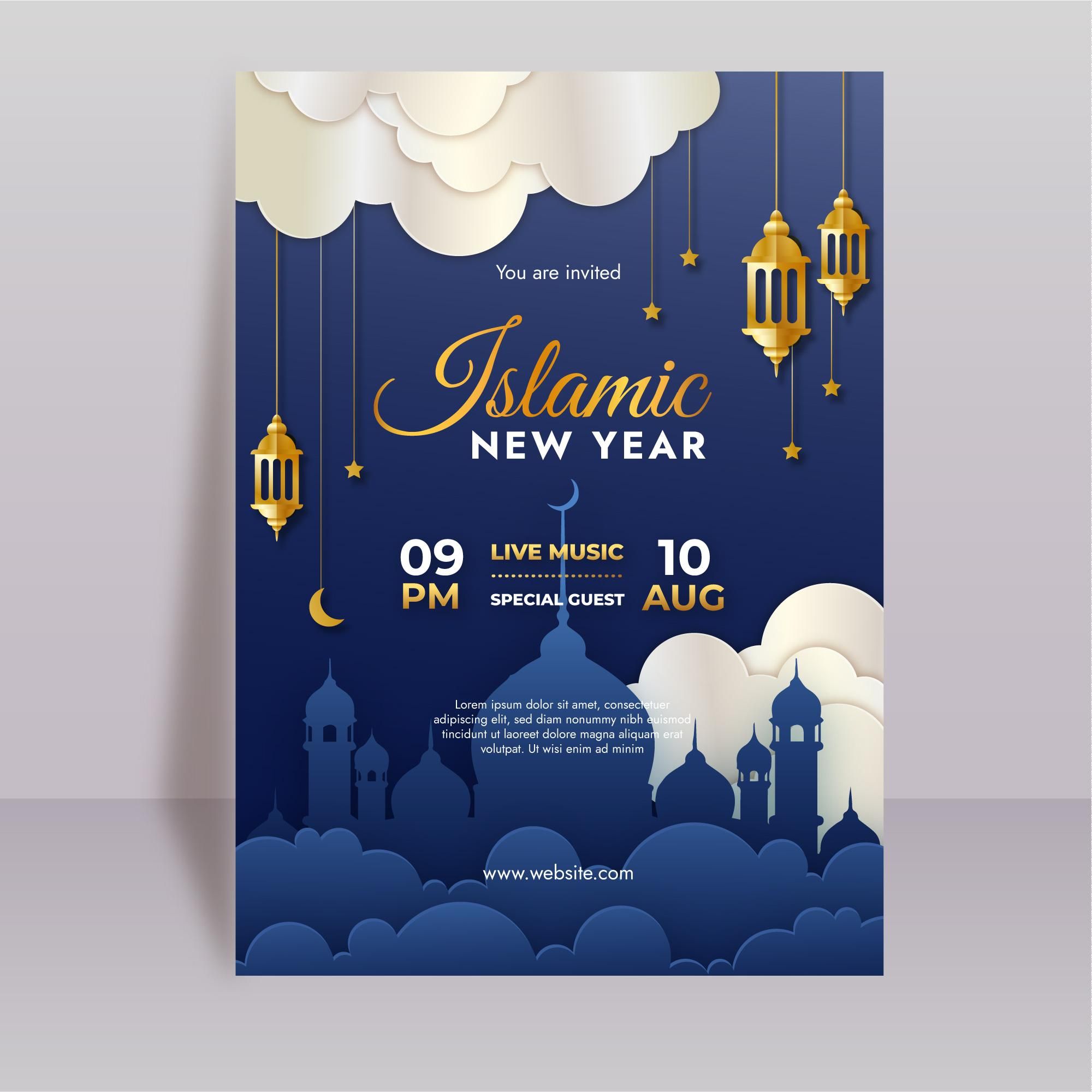Календарь курбан. Ramadan Calendar Flyer Design.