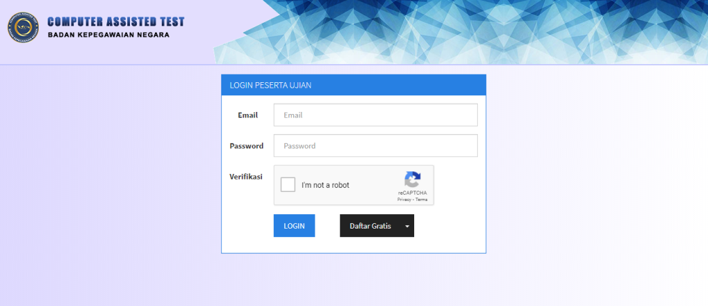 Setelah membuat akun, pelamar bisa melanjutkan login ke sistem untuk mengerjakan soal-soal pada Simulasi CAT BKN
