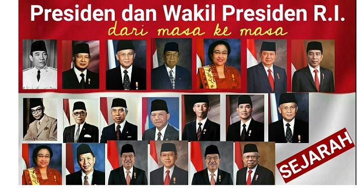 Lengkap! Urutan nama presiden dan wakil presiden Indonesia dari tahun 1945 hingga tahun 2021.
