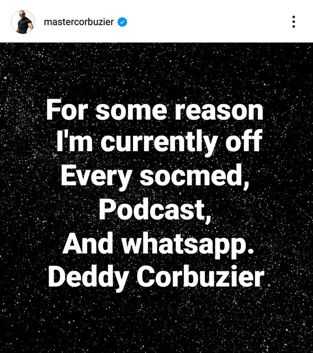 Tangkapan Layat Instagram Deddy Corbuzier