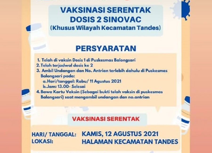 Informasi vaksin di Kecamatan Tandes Surabaya