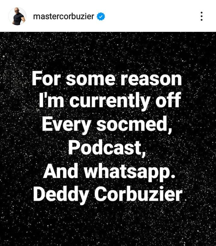 Unggahan Deddy Corbuzier terkait mundurnya dari Podcast hingga media sosial