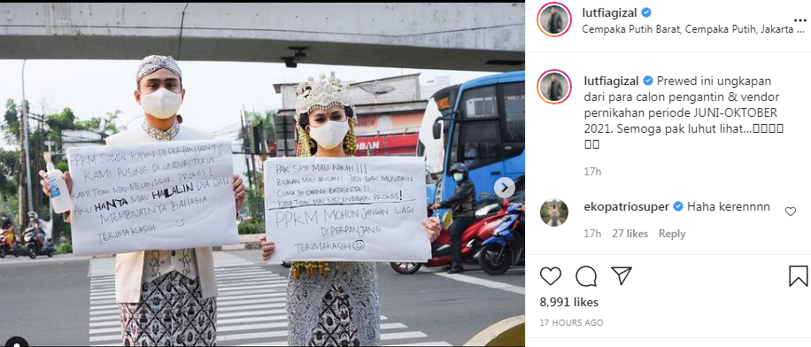 Profil dan Biodata Lutfi Agizal Kekasih Nadya Indri yang Melakukan Protes Perpanjangan PPKM dengan Cara Unik