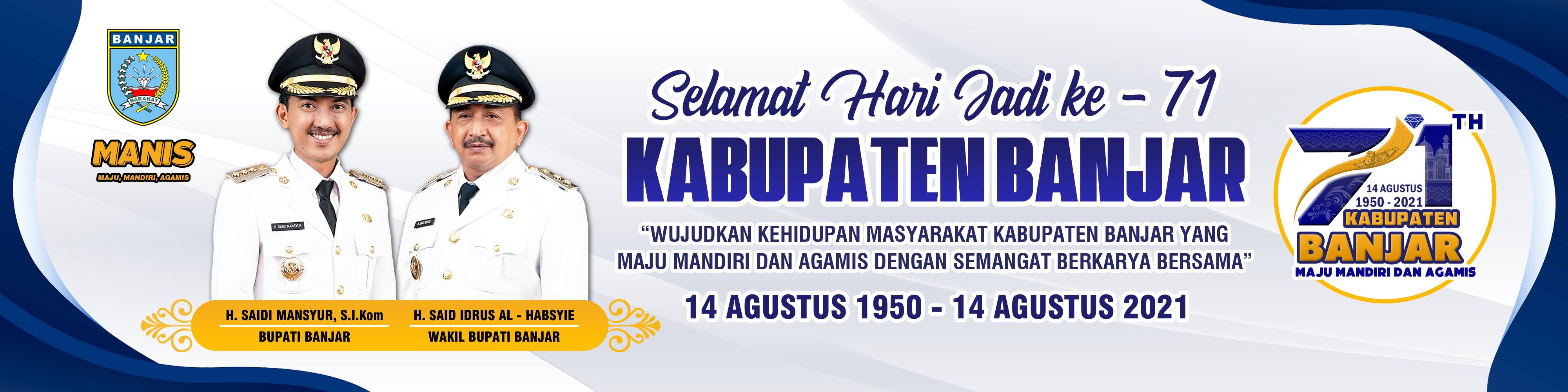 Spanduk Hari Jadi Kabupaten Banjar Ke-71 Kalimantan Selatan
