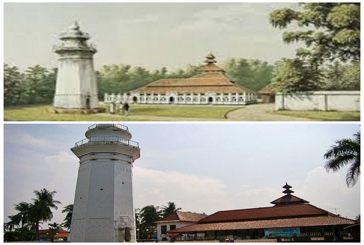 Kolase Masjid Agung Banten dari masa ke masa sebagai Masjid tertua ke-3 di Banten. 