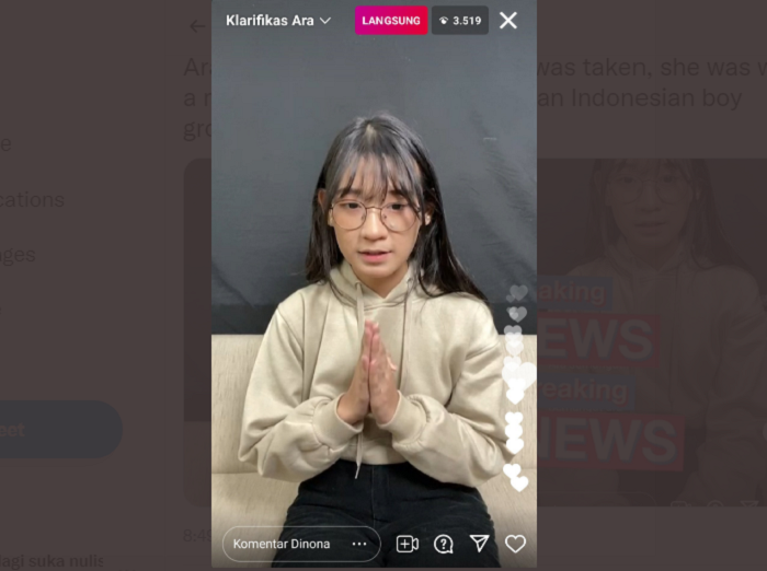 Viral Ara JKT48 Berswafoto dengan Seorang Lelaki, Ara Meminta Maaf kepada Fansnya
