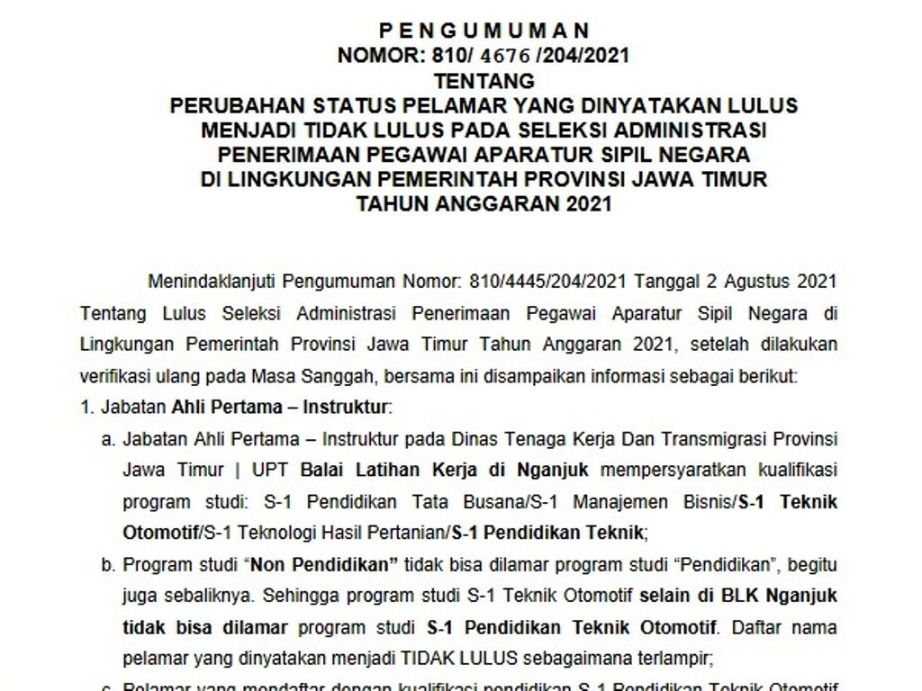 Cpns 2021 Ada Perubahan Status Lulus Menjadi Tak Lulus Seleksi Administrasi Ini Namanya Portal Sulut