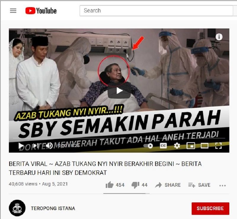 tangkapan layar kanal YouTube TEROPONG ISTANA