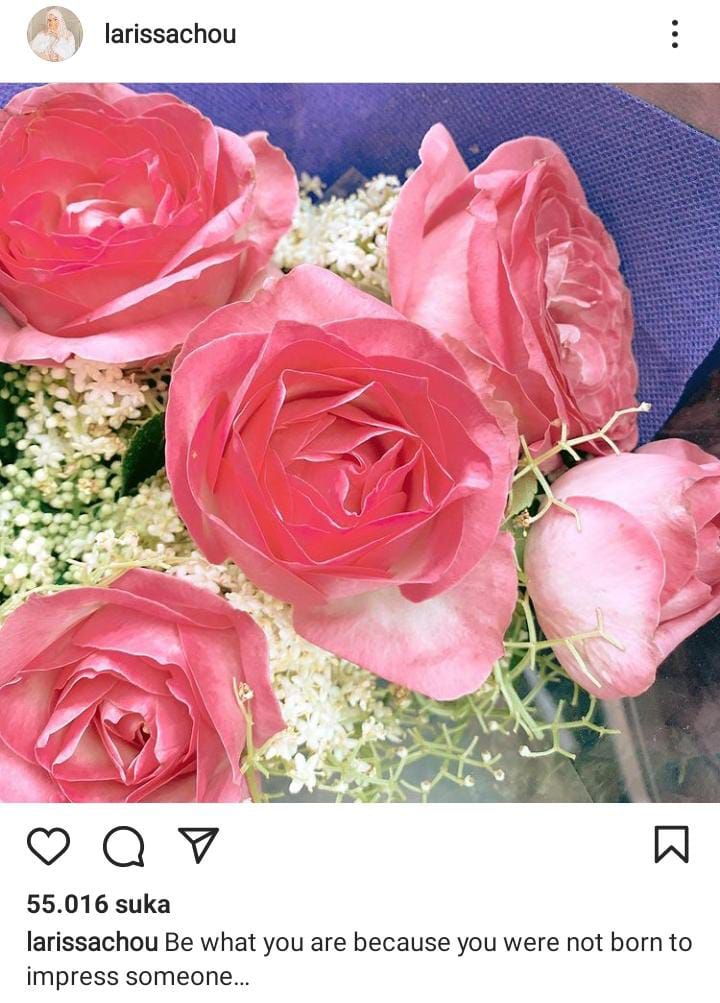 tangkap layar kaca ungghan Larissa Chou di akun instagram pribadinya