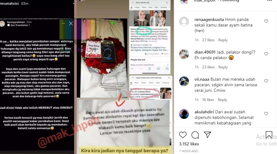 Terbongkar Kejanggalan Hubungan Alvin Faiz dan Henny Rahman, Netizen: Jadi Pelakor Dong?