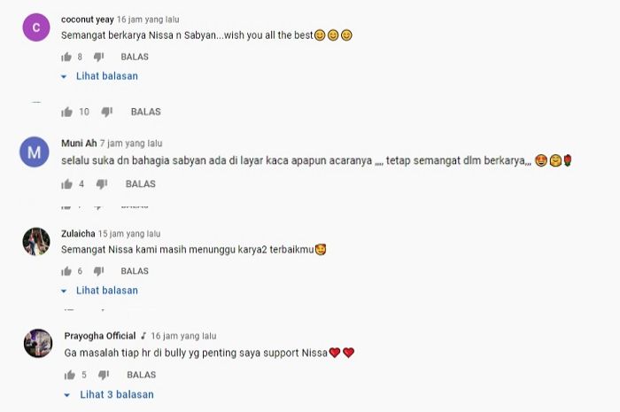 Sejumlah netizen beri dukungan terhadap Nissa Sabyan dan Ayus.