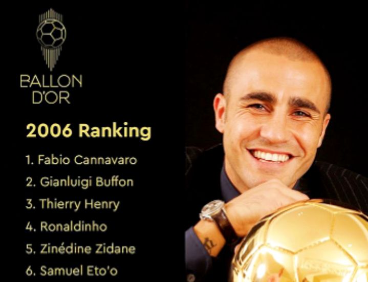 Fabio Cannavaro menjadi peraih Ballon d'Or pada tahun 2006.