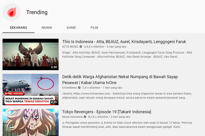Video This Is Indonesia menjadi trending nomor satu di YouTube.
