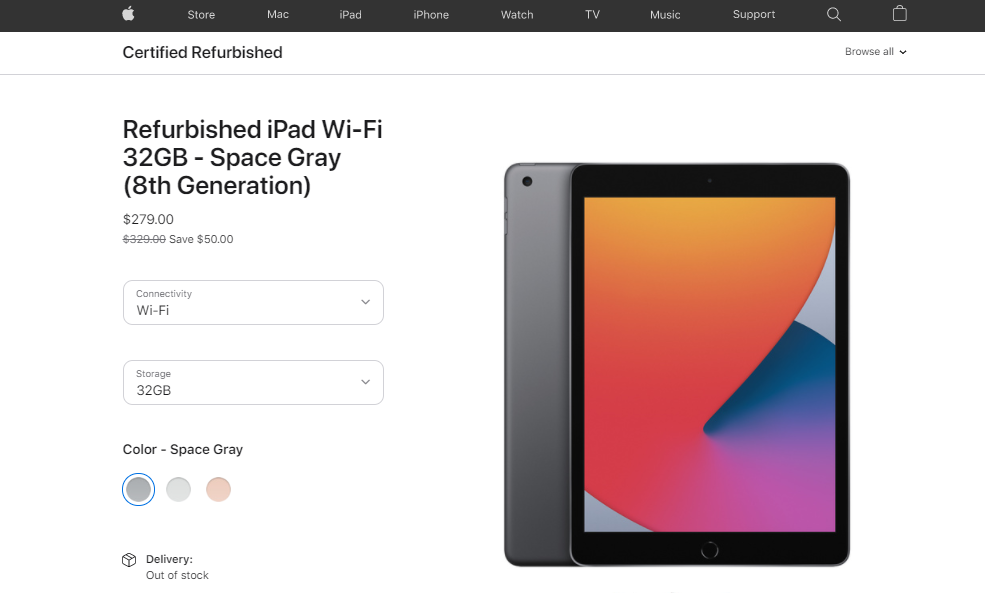 Apple Mulai Jual iPad 8 Versi Refurbished di Online Store