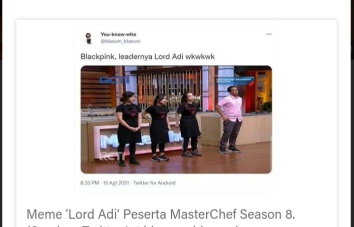 Meme Lord Adi dianggap leader Blackpink