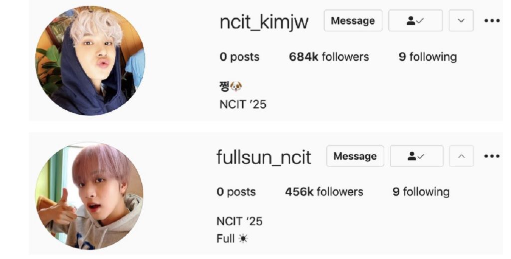 Bio profil Instagram Haechan dan Jungwoo NCT
