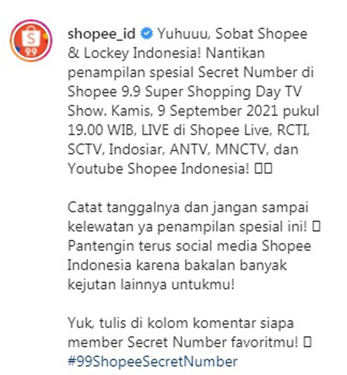 Shopee Hadirkan Secret Number di Super Shopping Day TV Show 9 September 2021 Mendatang