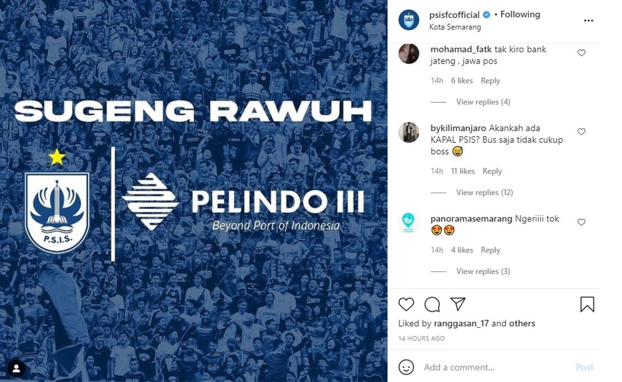 PSIS Semarang Dapat Sponsor Baru Jelang BRI Liga 1, Suporter Minta Beli Kapal