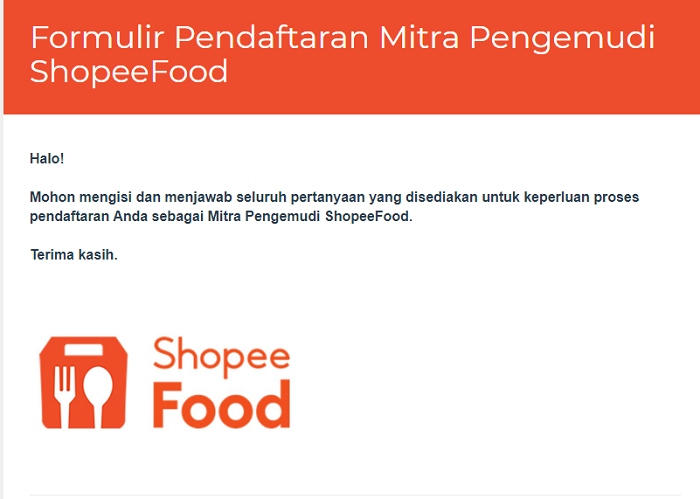 Link Formulir Pendaftaran Shopee Food Driver: Jakarta, Bandung, Semarang,  Surabaya, Yogyakarta, Depok, Bekasi - Portal Kudus