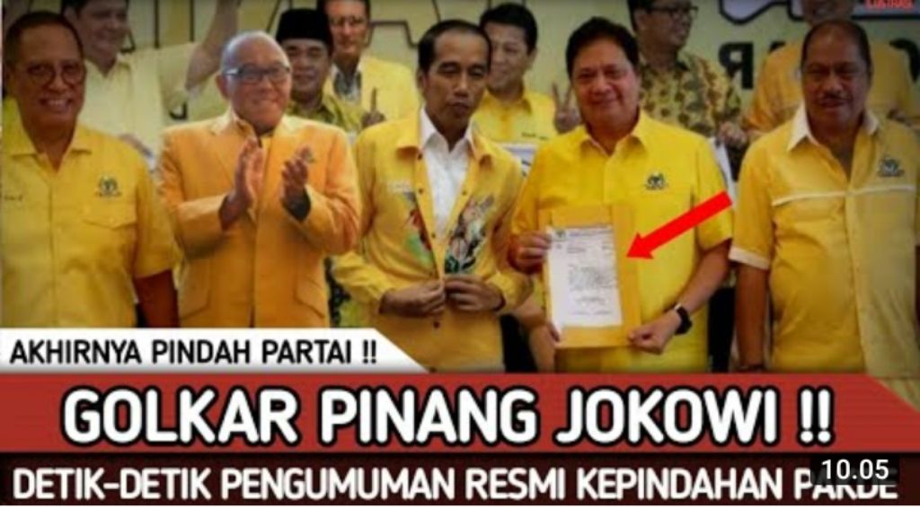 Jokowi dikabarkan telah bergabung dengan Partai Golkar dan tinggal PDIP.
