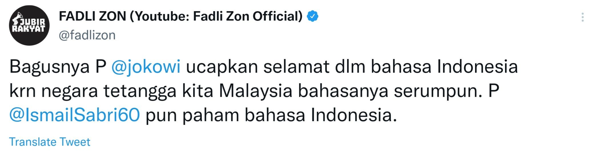 Cuitan Anggota DPR RI Fraksi Gerindra, Fadli Zon.