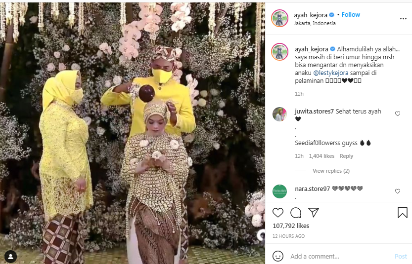 Unggahan ayah Lesti Kejora, Endang Mulyana.