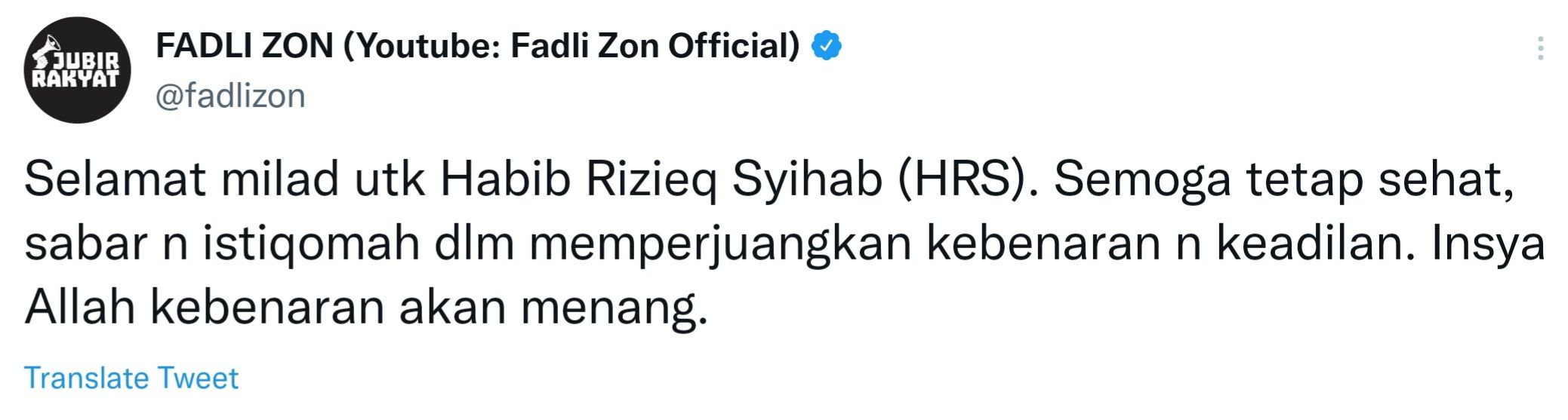 Cuitan Anggota DPR RI, Fadli Zon.