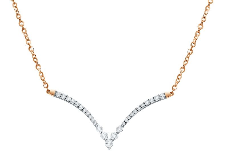  Liontin berlian Sparkly adalah V-shape pendant with chain 