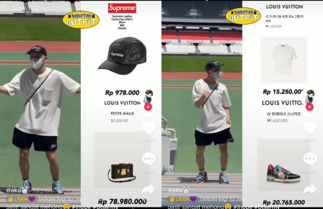 Fantastis Ternyata Segini Harga Barang Barang Yang Dipakai J Hope Saat Bikin Video Tiktok Di Jamsil Stadium Editornews