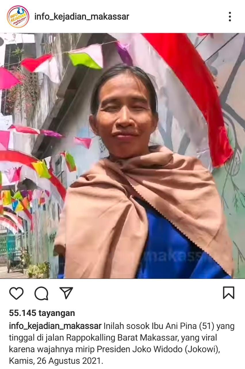 Ibu Ani Pita warga Makassar yang mirip 