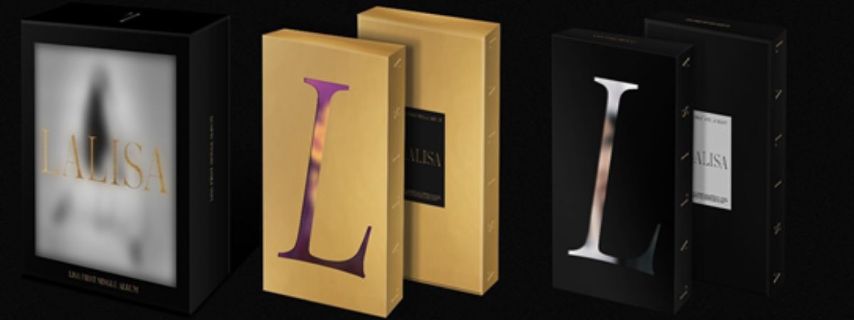 Tampilan Album LALISA dari KiT Albu, Gold ver., dan Black ver.