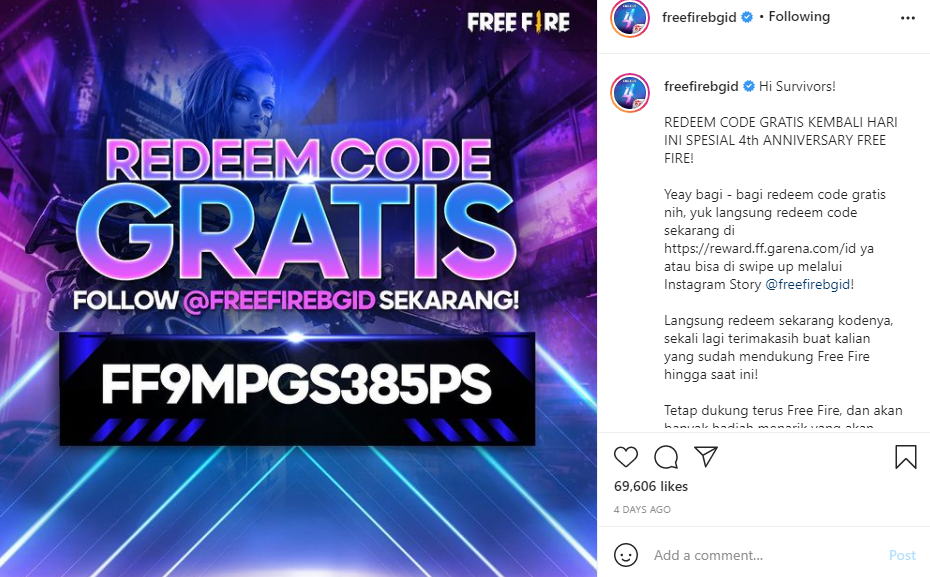 Klaim Kode Redeem Ff Terbaru Spesial 4th Anniversary Free Fire Lengkap Jumat 27 Agustus 2021 Mantra Pandeglang